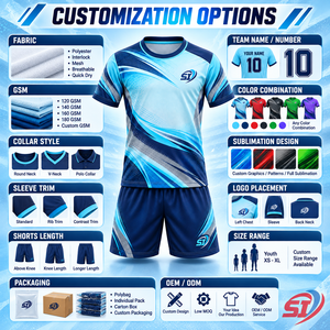 Ensemble de football personnalisé pour enfants, maillot et short Arctic Wave, sublimé, col en V, sans manches, séchage rapide, respirant, uniforme pour jeunes, 100% polyester - Product Image 5