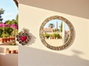 Modern Custom Ceramic Wall <b>Tile</b> Stone <b>Mosaic</b> <b>Mirror</b> Decorative Framed Glass Wall <b>Mirror</b> Metal Frame for Home Hotel Ramadan - Product Image 2