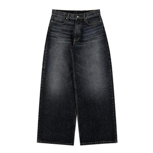 Pantalones Vaqueros de Mezclilla Elástica para Hombre, Corte Recto, Lavado Desgastado, Cintura Cómoda, Largo Corto, 100% Algodón - Product Image 4