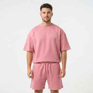 Ensemble short et t-shirt à manches courtes personnalisé avec logo 2026 pour homme, survêtement décontracté imprimé, vêtements de fitness en gros - Product Image 4
