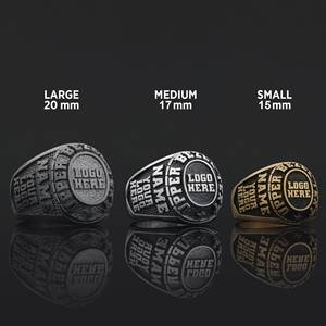 Bague d'École BOJ 030 Personnalisée en Argent Plaqué Or 14 carats avec Diamant, Bague de Diplôme Universitaire Unisexe à Prix Réduit - Product Image 1