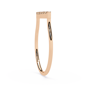 Anillos minimalistas de oro macizo de 14k con diamantes de corte redondo para mujer, para regalo, compromiso, aniversario, boda - Product Image 5