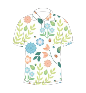 Polo para Hombre con Estampado Botánico en Tonos Pastel, Camiseta de Verano de Manga Corta, Cuello con Botones, Transpirable y Ligera - Product Image 4