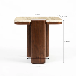 Modern Marble Top Wood Nightstand Minimalist Design Bedroom Furniture Home With Foldable - Product Image 3