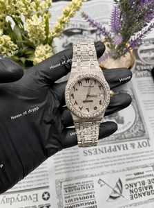 Reloj de Lujo con Diamantes Moissanite VVS, Caja de Acero Inoxidable, Estilo Hip Hop, Unisex, para Hombres y Mujeres, para Fiestas - Product Image 4