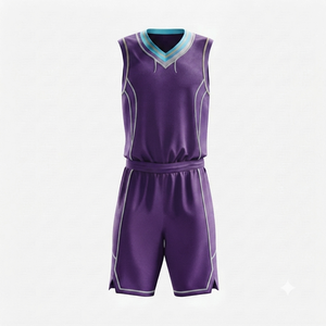Uniforme de basketball personnalisé à prix de gros, respirant, méthode d'impression par transfert thermique, techniques de découpe automatisées, léger - Product Image 1