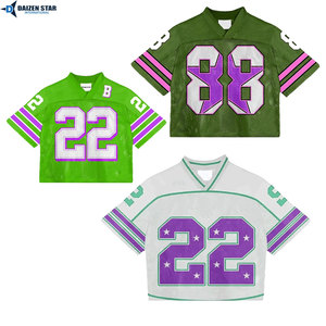 Custom American Football Jersey Mesh V-Neck Short Sleeve Breathable 100% Polyester Team Numbers Sublimated Print Men Adult Size - Product Image 3