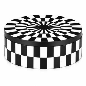 Caja de Joyería con Tapa de Madera y Resina Negra y Blanca, Porta Papel Decorativo para el Hogar, Hotel, Baño, Caja de Joyería con Tapa para Regalo - Product Image 2