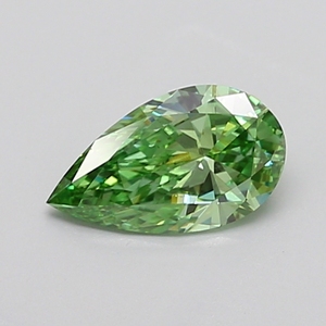 Diamant de laboratoire certifié IGI, 1,00 carat, taille poire, vert vif fantaisie, clarté VS2, très bonne polissage, pierre précieuse de luxe - Product Image 2