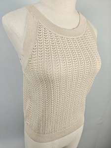 Gilet en laine tricoté à col rond et manches longues de haute qualité, unisexe, décontracté, écologique, respirant, personnalisable avec logo, idéal pour l'été - Product Image 3