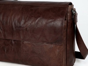 Bolso bandolera de cuero marrón, maletín con solapa suave, bolso de hombro para hombres y mujeres - Product Image 4