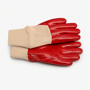 Guantes de Protección Laboral Recubiertos de PVC de Una y Dos Líneas, Guantes Gruesos de Lona con Recubrimiento de PVC, Guantes Largos - Product Image 2