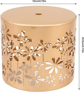 Luxury Gold Iron Handmade Eco-Friendly Cylindrical Votive Holder Flower Cutout for <b>Tealight</b> Candle Wedding Christmas Home Decor - Product Image 2