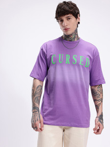 Camiseta de Algodón para Hombre, Cuello Redondo, Manga Corta, Color Morado, Personalizada con Letras Impresas, Corte Regular, Estilo Jersey, Diseño Liso - Product Image 2