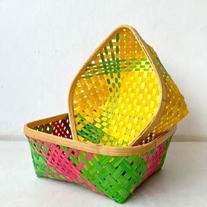 Stackable design bamboo <b>weave</b> <b>basket</b> pantry storage containers cheap price natural fiber <b>baskets</b> - Product Image 2