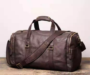 Bolsa de Viaje Casual de Cuero Genuino para Hombre, Impermeable, de Gran Capacidad, para Viajes Cortos - Product Image 1