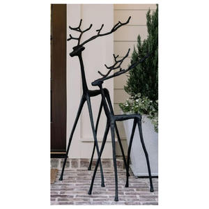 Statue de renne en aluminium métallique de qualité supérieure, décoration de Noël contemporaine de luxe pour la maison, vente en gros d'usine, réutilisable - Product Image 2