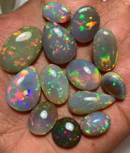 ÓPALOS NATURALES GRIS PIZARRA EN FORMA DE PANAL, GEMAS SUeltas EN FORMA LIBRE, CABOCHONES PARA EL FABRICACIÓN DE JOYERÍA. - Product Image 1