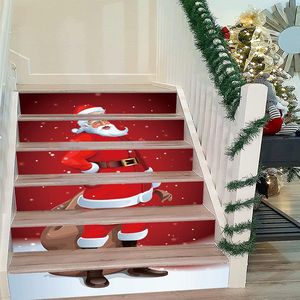 6 Pezzi Adesivi Natalizi Impermeabili in PVC per Gradini, Rimovibili e Autoadesivi con Motivo Babbo Natale, Decorazioni per Scale e Pareti - Product Image 3