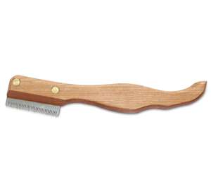 Professional Grooming <b>Dog</b> Stainless Steel Wooden Handle Stripping Knife - Product Image 1