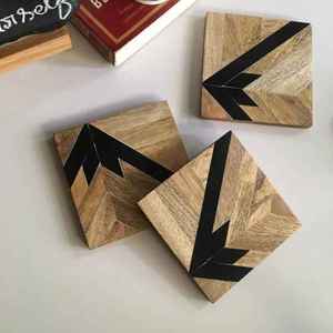 New Handmade Square Shape Wooden Coasters Handmade Eco-Friendly Reusable <b>Table</b> <b>Top</b> Coaster Mats & Pads Export Quality Coasters - Product Image 6