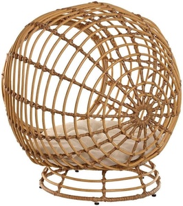 Sillón Huevo de Ratán Tejido a Mano, Asiento Giratorio de Mimbre Natural, Chaise Longue Estilo Boho, Unisex para 3 Estaciones, para Sala de Estar o Terraza - Product Image 1