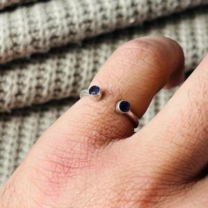 Minimalist Amethyst Brass <b>Ring</b> For Women Silver Plated <b>Dainty</b> Wholesale <b>Ring</b> - Product Image 4