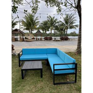 Juego de sofás seccionales para exteriores en forma de L con cojines y mesa de centro Colección de muebles de jardín - Product Image 4