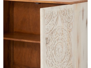 Tiara lateral con carvados, diseño tradicional curvo a mano, antiguo, desgastado, Vintage, madera sólida - Product Image 4