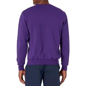 Sweat-shirt à col rond pour homme, couleur unie, coupe classique, manches longues, tricoté, 100% coton, automne, violet - Product Image 4