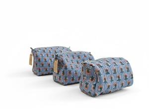 Ensemble de trousses de toilette et de rangement matelassées en coton imperméable, trois tailles, pour voyage - Product Image 3