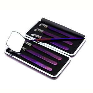 Pince à épiler anti-magnétique de haute qualité pour cils volumineux à 90 degrés, ensemble personnalisé avec étiquette privée, en acier inoxydable avec poignée en fibre pour cils - Product Image 5