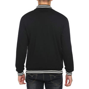 Plain Black College Style Bomber <b>Coat</b> Men Custom Logo Wool Blend Baseball Jackets Streetwear Bulk Manufacturer Winter Jackets - Product Image 2
