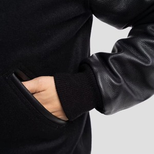 Blousons universitaires en chenille personnalisés avec logo, détails en cuir, fermeture éclair écologique, service OEM, mode décontractée pour hommes – Vente en gros - Product Image 3