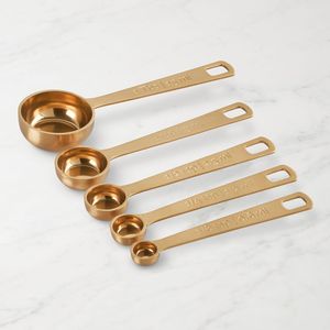 Juego de Cucharas Medidoras de Latón Premium con Acabado Dorado, 5 Piezas, Cucharas Medidoras de Cocina al por Mayor, Herramientas para Hornear y Cocinar para el Hogar, Hoteles y Cafeterías - Product Image 6