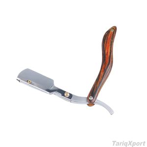 Custom Label Patriotic Wood Handle Stainless Steel Straight <b>Razor</b> for <b>Men</b> with Custom Logo for Body & Face Use - Product Image 2