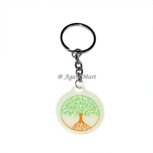 Premium Quality Pink Agate Keychain Electroplated Slice <b>Key</b> Ring Feng Shui Style Engraved Natural Healing Gemstone Love Theme - Product Image 3