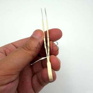 Pinzas de precisión tipo Z para pestañas, color crema, de acero inoxidable, con punta para pestañas, agarre perfecto - Product Image 6