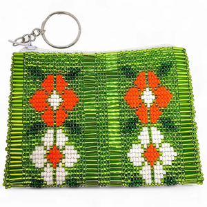 Bohemian Handmade Zipper Closure Coin <b>Purse</b> with Colorful Beads Custom Colors & Sizes Available Promotional Gift - Product Image 1