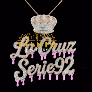 Collar con Número Personalizado de Moissanita, Colgante con Símbolo de Dólar Estilo Hip Hop, Joyería Dorada Disponible a Precio de Mayoreo - Product Image 4