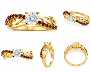 Anillo de Boda Apilable de Plata de Ley 925 con Circonita Solitaria, Chapado en Oro de 18k, Engaste de Garras, Hecho a Mano, para Mujer, Regalo para Ella - Product Image 3