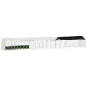 Cage à lapin en acier galvanisé argenté 400 x 78 x 78 cm pour animaux de compagnie - Product Image 3