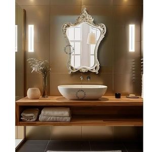 Decorative Framed Wall <b>Mirror</b> Vintage Ornate Vanity <b>Mirror</b> Decorative Decor for <b>Bathroom</b> Bedroom Entryway - Product Image 4