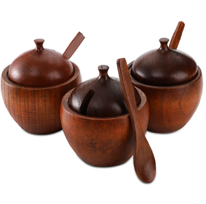Juego de Azucarera de Madera, Salero y Pimentero, Recipientes para Sal y Accesorios de Cocina para Restaurantes - Product Image 6