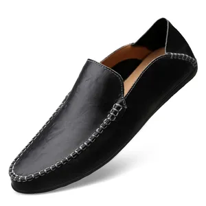 Chaussures décontractées en cuir véritable pour hommes, confortables, de marque de luxe, classiques, respirantes, mocassins pour hommes, grandes tailles - Product Image 4