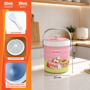 Cubo para Hielo y Arroz Nandos Premium de 8L, Plástico Rosa de Grado Alimenticio, Superficie Resistente a Rayones, Doble Capa Térmica, Ecológico - Product Image 4