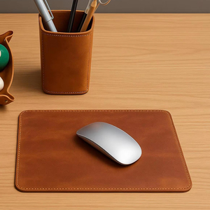Genuine Leather <b>Mouse</b> Pad Premium Cowhide Selection Desk Mat Luxury Real Case Leather Mousepad for Workspace LMP-0135 - Product Image 1