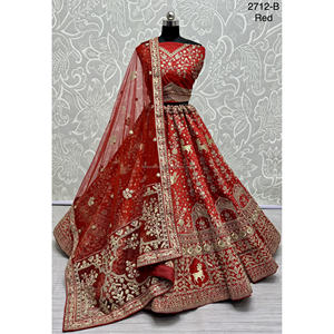 Collections de velours de vêtements de mariée indiens pour la mariée avec le travail de Zarkhan par Fabzone - Product Image 3