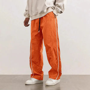 Japanese Style <b>Men</b>’s Wide Leg Pants Casual Loose Straight <b>Drawstring</b> <b>Trousers</b> Embroidered Trendy Streetwear Comfortable - Product Image 5