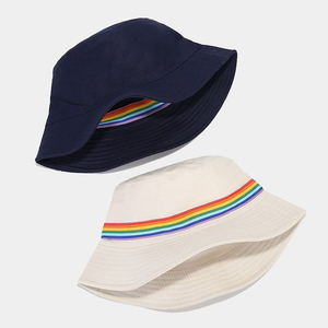 Sombreros de Pescador Deportivos de Verano al por Mayor, Impermeables, con Rayas de Arcoíris, Personalizables, para Parejas, Protección Solar - Product Image 2